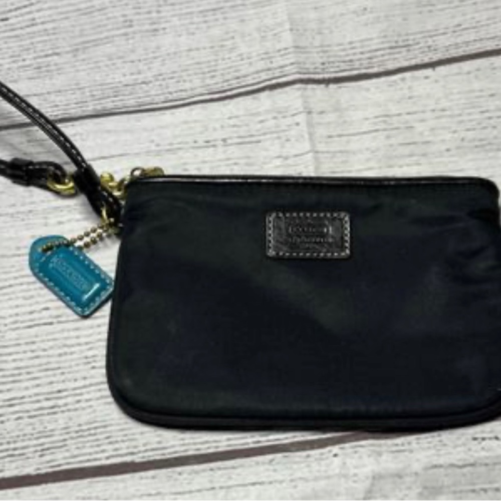 Vintage Black Coach Vintage Fabric Wristlet